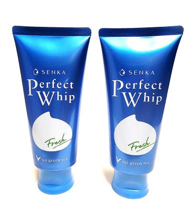 Senka Shiseido Perfect Whip Fresh Uji Tea Refreshing Radiant Skin with Gentle Cleansing Foam Face Wash Size 100g (Pack Of 2)