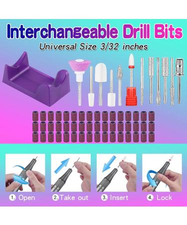 35000RPM Rechargeable Professional Nail Drill Machine for Acrylic Nails - Portable Cordless Efile with Bits Kit for Manicure - Green - Buy Online on GoSupps.com
