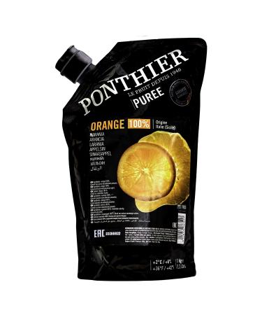 Food-United Orange-Valencia Puree citrus-fruit puree from Ponthier 12x 1kg for smoothie-bowl-sorbet ice-curd-juice-cocktail-cornflakes from selected fruits 12 kg