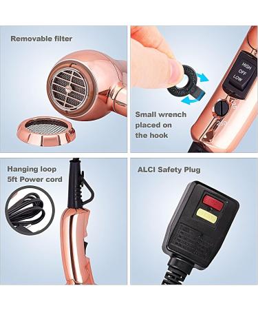 Travel Hair Dryer with Diffuser - Dual Voltage 1200W Compact Blow Dryer for Adults & Kids | Lightweight & Foldable with EU Plug - Buy Online on GoSupps.com