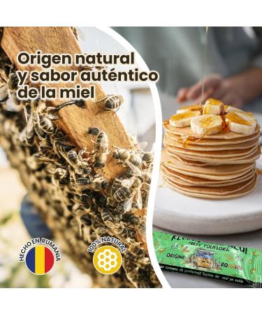 Propol-mel - Polyfloral Honey in Monodose Sticks | 12g x 50 Units | 100% Natural and Pure from Romania | Soft and Light | Ideal for Tea Coffee Desserts and More - Buy Online on GoSupps.com