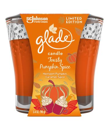 Glade Candle Jar Air Freshener Toasty Pumpkin Spice 3.4 Oz
