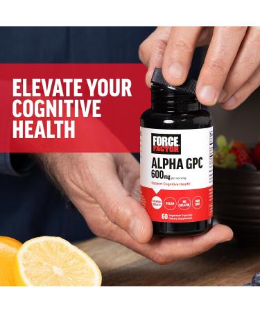 Force Factor Alpha GPC Brain Supplement for Memory and Focus Mood Support Supplement with Alpha GPC 600mg Premium Quality Vegan Non-GMO 60 Capsules - Buy Online on GoSupps.com