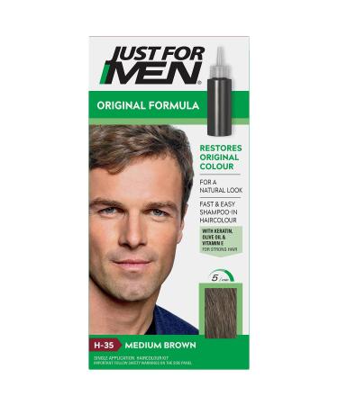 Just for men Original Formula Medium Brown Hair Dye Restores Original Colour for a Natural Look H35 H35 - Medium Brown Single