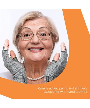 IMAK Compression Arthritis Gloves Medium - Premium Arthritic Joint Relief for Rheumatoid & Osteoarthritis - All-Day Comfort - Ease of Use Commended by The Arthritis Foundation - Grey (1 Pack) - Buy Online on GoSupps.com