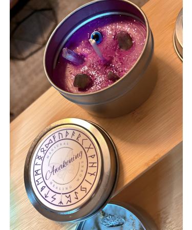 Aromatherapy Soy Wax Candle - Awakening - Old Library Scented - Nag Champ - Tonka - Oud