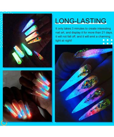 Vrenmol Glow in The Dark Gel Nail Polish Set - 6 Luminous Neon Colors for DIY Nail Art - UV Fluorescent Bright Glow Effect - Soak Off Gel Polish Kit - Buy Online on GoSupps.com