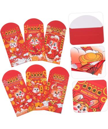 TEHAUX 24pcs 2023 Year of The Rabbit Red Packets Spring Festival Gift Bag 2023 Chinese Red Envelope Party New Wedding Decorations for Ceremony Traditional Red Pocket Coin Paper Unique 4X Assorted Color 4 17X9CM - Buy Online on GoSupps.com