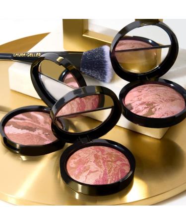 LAURA GELLER NEW YORK Blush-n-Bronze Marbleized 2-in-1 Bronzer Blush Rose Bronze - Dual-Ended Brush Set - Buy Online on GoSupps.com