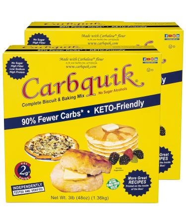 Carbquik Biscuit & Baking Mix (3 lb) Mix for Keto Pancakes, Biscuits, Pizza Crust, Bread, and More - Keto Food - No Sugar - Low Carb - Nut Free - Quick and Easy Keto Friendly Substitute for Traditional Baking Mix (2-Pack)
