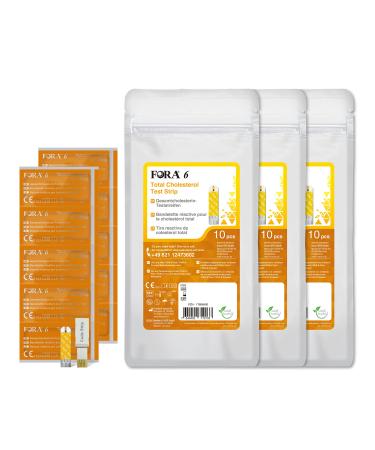 FORA Cholesterol Test Strips 10pcs (bag) x3 Cholesterol Test Strips (Bag) *3