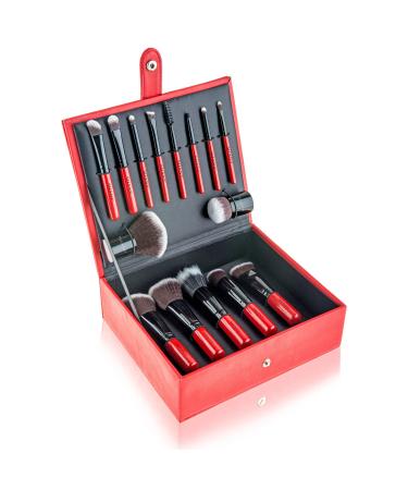 SHANY Makeup Brushes Vanity Vox- 15 Pc Premium Cosmetics Brush Set with Stylish Makeup Brush Storage Box and Brush Stand