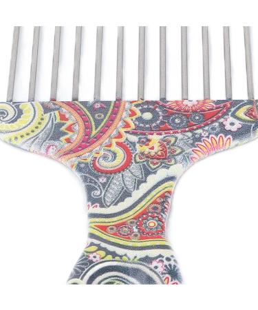 TYTOGE Hair Pick Comb Professional Afro Stainless Steel Detangle Hair Pick Comb for Curly Hair Styling (waist flower K4) - Buy Online on GoSupps.com