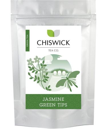 Jasmine Green Tips (Da Bai Hao) Premium Loose Leaf Green Tea - Chiswick Tea Co - 50 Teabags Foil Pouch - Buy Online on GoSupps.com