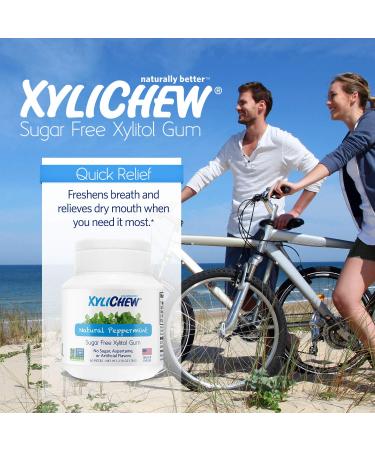 Xylichew Peppermint Gum - 100% Xylitol, Non-GMO, Sugar-Free, 60 Count â€“ Natural Oral Care & Bad Breath Relief - Buy Online on GoSupps.com