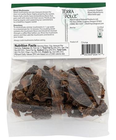 Organic Morel Mushrooms 0.65 oz by Terra Dolce - Buy Online on GoSupps.com
