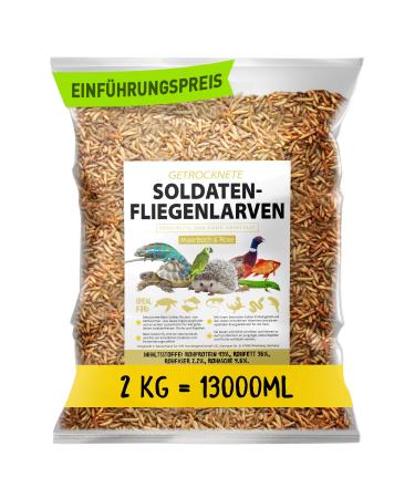 Dried soldier fly larvae 2 kg (equivalent to 13 liters) Black Soldier Flys, bird food, hedgehog with in