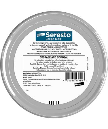 Seresto Flea and Tick Collar for Large Dogs - 8-Month Protection Over 18 lbs - Buy Online on GoSupps.com