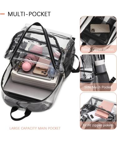 Abshoo Heavy Duty Clear Backpack (Black) - Stadium Approved Transparent School Bag - Buy Online on GoSupps.com
