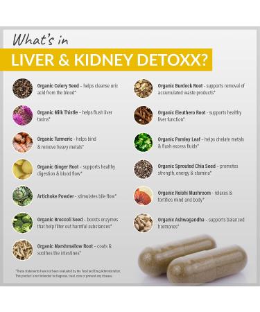 Organixx Liver & Kidney Detox Cleanse Supplement - 60 Vegetarian Capsules - Buy Online on GoSupps.com