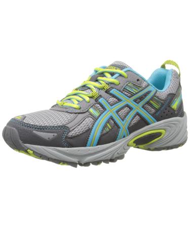 ASICS Women's Gel-Venture 5 Running Shoes 9 Wide Silver Grey/Turquoise/Lime Punch