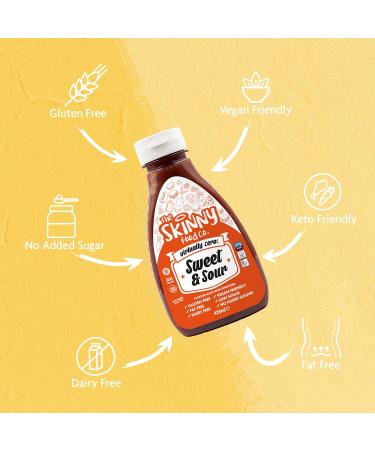 Skinny Food Co Sugar Free Sweet & Sour Sauce 425ml - Virtually Zero Calorie Sauce - Vegan & Keto-Friendly - Sugar Free Sweet and Sour Sauce - Gluten Free - Buy Online on GoSupps.com