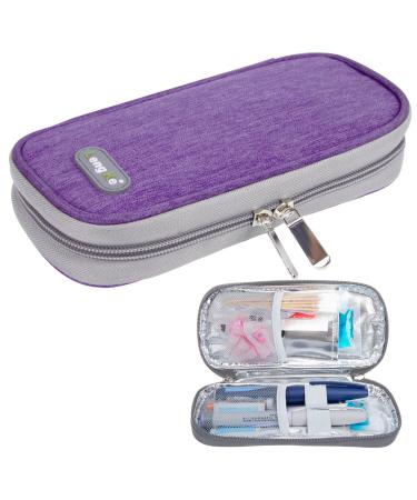 YOUSHARES Insulin Cooler Bag - Medication Cooler Box Diabetic Bag for Diabetic Supplies Keep Supplies Safe and Cold Diabetes Pen Case Small for Travel Airplane (Purple) 03-purple