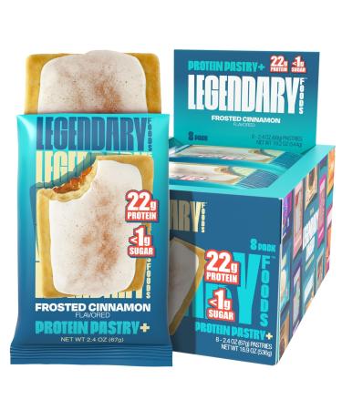Legendary Foods 22g Protein Pastry 0g Added Sugar Low Carb Gluten Conscious Keto Snack Ideal for Glucose Management Includes Whey Protein Isolate 8 Pack Frosted Cinnamon