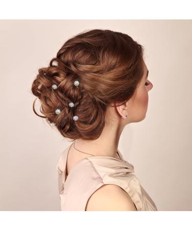 Ammei Crystal Bridal Hair Pins Clips Wedding Hair Accessories Hair Set Jewelry With Rhinestone For Brides and Bridesmaids Set Of 12 (AB Silver) - Buy Online on GoSupps.com