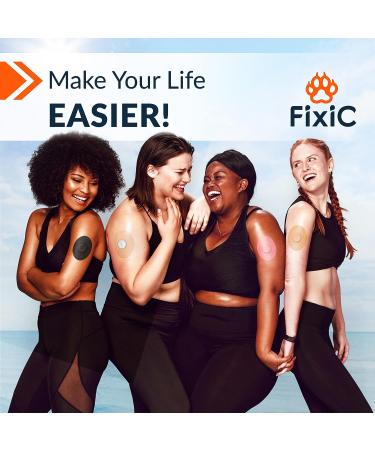 FixiC Freestyle Adhesive Patches 25 PCS - Waterproof Pre-Cut Covers for Libre 1 & 2, Enlite, Guardian - Tan Color - Best Sensor Fixation Solution - Buy Online on GoSupps.com