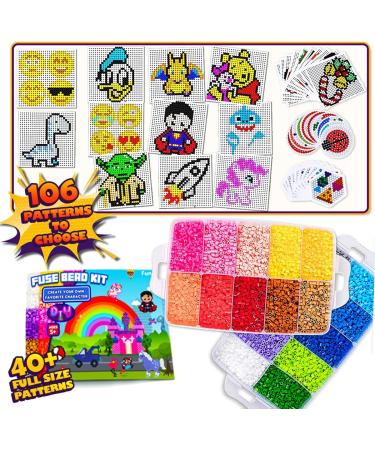 FUNZBO Fuse Beads Kit - 23000 5mm Beads Set for Bracelet Making - 106 Patterns - Perler Beads Crafts for Kids 4-8 - Gifts for 7 Year Old Girls (X-Large) - Buy Online on GoSupps.com