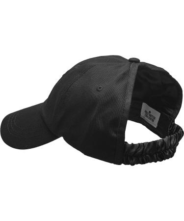 CurlCap Natural Hair Backless Satin Lined Baseball Hat - Black - Buy Online on GoSupps.com