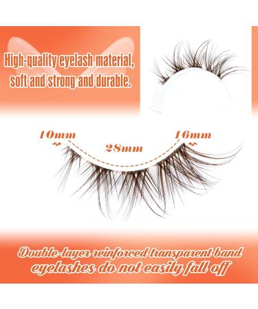 Natural Look Anime Eyelashes - Brown Wispy False Eyelashes for Manga Lashes - Clear Band Cluster Lashes - DIY Individual Fake Eyelashes - Natural Lashes Pack - Buy Online on GoSupps.com