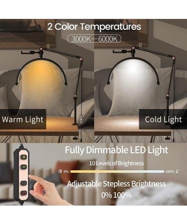 TopDirect Desk Lash Light - LED Eyelash Lamp with Phone Holder for Beauty, Nail Art, Tattoo - 3 Color Lash Extension Light - Ideal for Skincare, Lashes, Eyebrows - Black - Buy Online on GoSupps.com