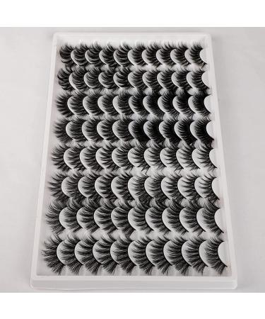 40 Pairs 3D Natural False Mink Eyelashes Bulk - 15-20mm Long Fluffy Volume Dramatic - 8 Styles Fake Eyelashes Pack - Wholesale Reusable Makeup Lashes by Yawamica C- Flipped - Buy Online on GoSupps.com