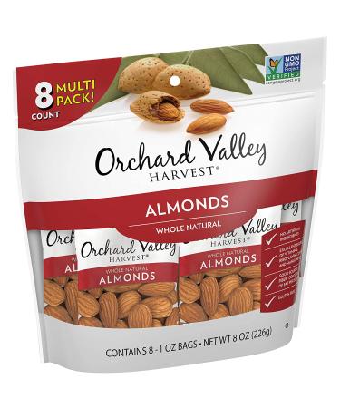 Orchard Valley Harvest Whole Natural Almonds 8-Pack | Unsalted, Gluten-Free, Non-GMO - Buy Online on GoSupps.com