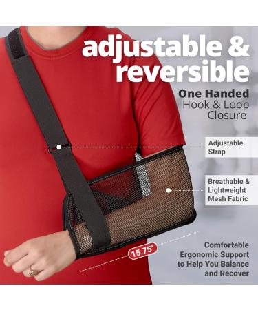 Mesh Arm Shoulder Sling - Adjustable Shoulder Immobilizer & Arm Brace for Rotator Cuff Injury - Men & Women Support - Buy Online on GoSupps.com