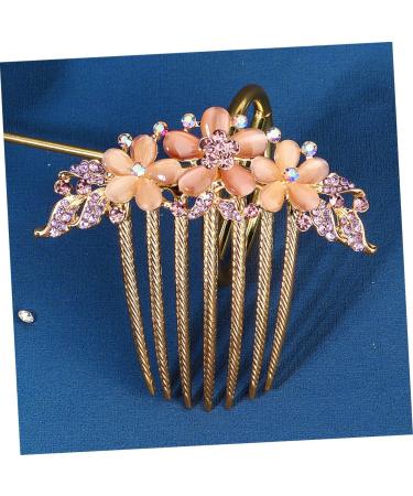 Gogogmee Opal Comb Styling Hair Clips Wedding Hair Accessories for Brides Floral Hair Clips Wedding Hair Clip Tooth Comb Hair Comb for Women Combs for Women Hair Styling Purple Alloy - Buy Online on GoSupps.com