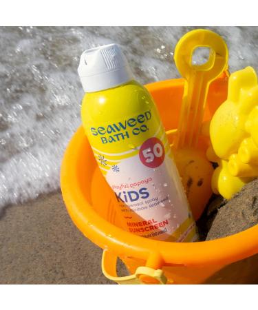 Seaweed Bath Co. Kids Mineral SPF 50 Sunscreen Spray - Water Resistant Tear Free Broad Spectrum Zinc Oxide - 6 Oz - Buy Online on GoSupps.com
