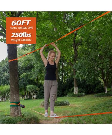 Autofonder Slackline Kit - 250lbs Weight Capacity - Perfect for Adults, Children, and Beginners - Complete Set with Tree Protectors, Ratchet Cover, Instructions, and Carry Bag - Buy Online on GoSupps.com