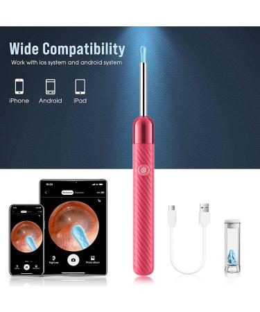 Ear Wax Removal - 1080P Camera Earwax Remover Tool - Ear Canal Cleaner - Ear Cleaning Kit - Ear Camera for iOS & Android (Pink) - Buy Online on GoSupps.com