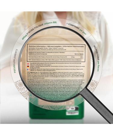 FS Folic Acid | 365 High Content Folic Acid Tablets - 400mcg Folic Acid Per Serving | Vitamin B9 Folic Acid | Non-GMO Non-GMO Gluten Free Allergen Free | Made in the UK - Buy Online on GoSupps.com