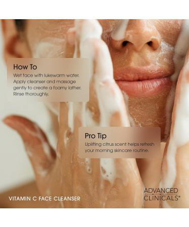 Advanced Clinicals Exfoliating Glycolic Acid & Salicylic Acid Face Wash + Hydrating Vitamin C Facial Cleanser 2pc AM/PM Skin Care Set For Women & Men To Gently Exfoliate & Cleanse Dirt & Oil 2PC 23.5 Fl Oz (2-Piece Set) Vi  - Buy Online on GoSupps.com