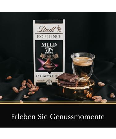 Lindt Chocolate EXCELLENCE mild 70% cocoa mild and bitter chocolate set of 3 x 100 g extra mild bitter chocolate Intense cocoa flavour | Dark chocolate vegan - Buy Online on GoSupps.com