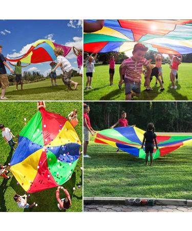 MountRhino Kids 6ft Play Parachute with 9 Handles - Multicolored Indoor/Outdoor Exercise Toy for Kids - Buy Online on GoSupps.com