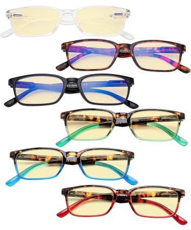 Eyekepper 6-Pack Yellow Tinted Blue Light Blocking Reading Glasses +3.00 | Protect Your Eyes & Improve Vision - Buy Online on GoSupps.com