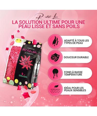 Dermawax Rose Hair Removal Wax with Coconut Oil Pearl Hair Removal Wax without Strips Transparent Film Wax Full Body Hair - Buy Online on GoSupps.com