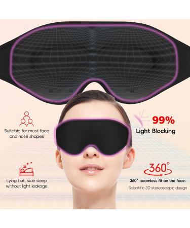 YUNAI 3D Sleep Eye Mask - Adjustable Contoured Cup Night Blindfold for Side Sleepers | Soft Blackout Eye Shade for Sleep Travel & Yoga | Ideal for Men & Women - Buy Online on GoSupps.com