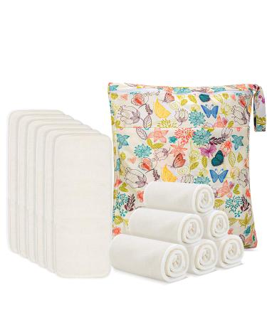 Damero 5-Layer Bamboo Reusable Diapers Baby Inserts, 12PCS Cloth Diaper Inserts with an Extra Storage Bag 12 Count (Pack of 1) Bamboo Material - Buy Online on GoSupps.com