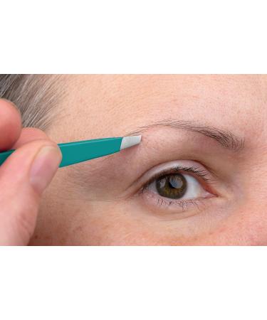 Faude Professional Tweezers for Eyebrow and Fine Hair Plucking Stainless Steel & Silk Touch Green Coating - Buy Online on GoSupps.com